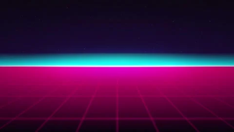 Synthwave retro grid horizon seamless loop motion background Stock Footage 345182946