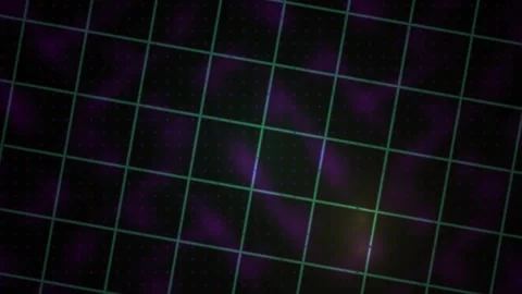 Synthwave Retro Neon Grid Pulsating with Glowing Purple Light Patterns Stock-Footage 343768346