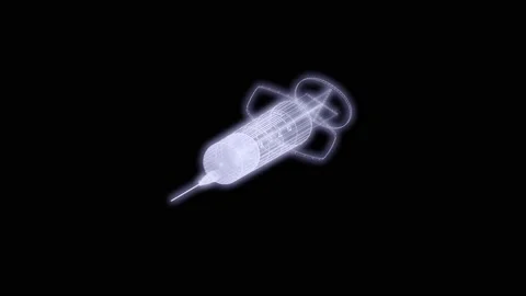 Synthwave retro style syringe 3d render animation Stock Footage 152309478