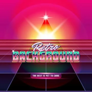 Synthwave Retro Wave Background Stock Illustration