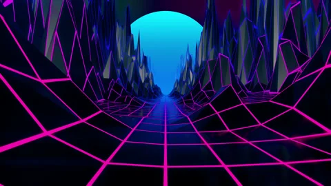 Synthwave Road Loop Stock Footage 233395129