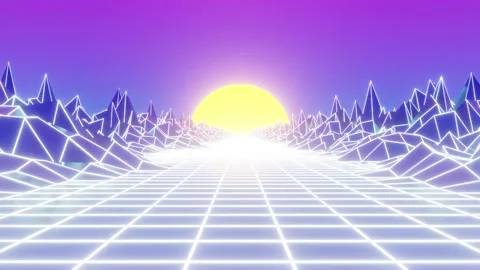 SYNTHWAVE Road PURPLE Sky Background Loop Background 07 스톡 동영상 191059048
