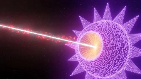 Synthwave Star Sun Seamless animation 3d render Stock Footage 142515213