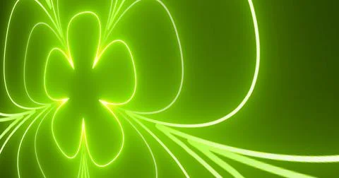 Synthwave technology glowing neon flower background. Vj loop cool futuristi.. 스톡 일러스트