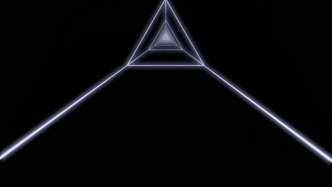 Synthwave triangle tunnel Background 3d render Stock Footage 155208488