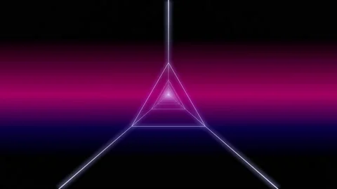 Synthwave triangle tunnel Background 3d render Stock Footage 155208510