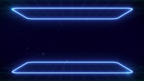 Synthwave vaporwave retrowave cyber background with copy space, laser grid, star Stock Footage 254882601