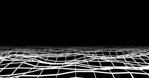 Synthwave wireframe grid. Abstract digital background. 80s, 90s Retro futurism Illustrazione stock