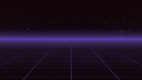 Synthwave wireframe net and stars 80s Retro Futurism Background 3d illustration Video stock 114712238