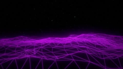 Synthwave wireframe net illustration. Abstract digital background. 80s, 90s Stock Footage 242507428