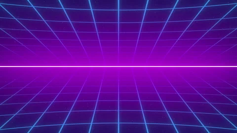 Synthwave wireframe net top and bottom 80s Retro Futurism Background 3d Stock Footage