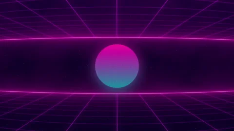 Synthwave wireframe net top and bottom 80s Stock Footage 163920226