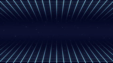 Synthwave Wireframe Net Top And Bottom 80S Retro Futurism Background 3D Stock Footage 219642009