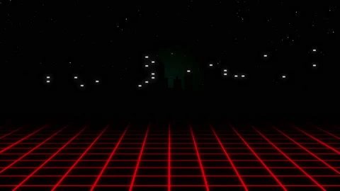 Synthwave Wireframe Net Top And Bottom 80S Retro Futurism Background 3D Stock Footage 219642917