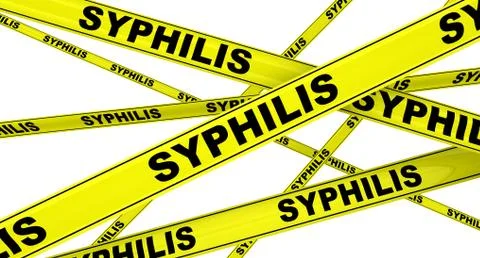 Syphilis. Yellow warning tapes Stock Illustration