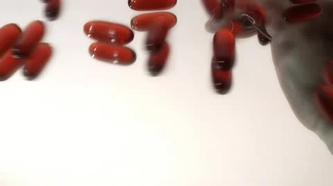 Sypyatsya pills in hand Stock Footage 16345477