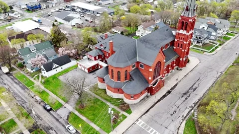 Syracuse, NY - St. Vincent De Paul Church Video stock 335963014