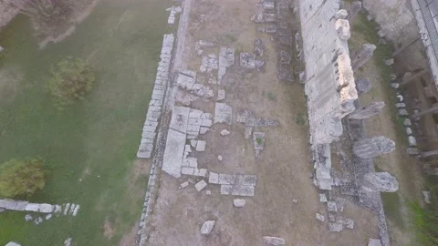 Syracuse - Overview of The Temple of Apollo. 6th century B.C. Stock Footage 171970942