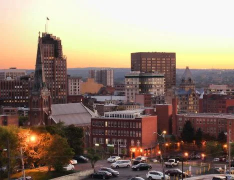 Syracuse at twilight Foto stock
