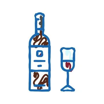 Syrah red wine icon doodle illustration Stock Illustration