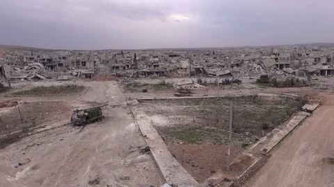 Syria - 2018: Syria war - front line, ISIS war, Aleppo Stock Footage 101226845
