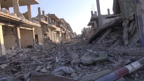 Syria - 2018: Syria war - front line, ISIS war, Aleppo Stock Footage 101227302