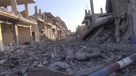 Syria - 2018: Syria war - front line, ISIS war, Aleppo 動画素材 101227671