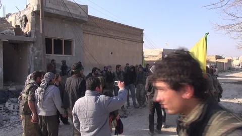 Syria - 2018: Syria war - front line, ISIS war, Aleppo 스톡 동영상 101227751