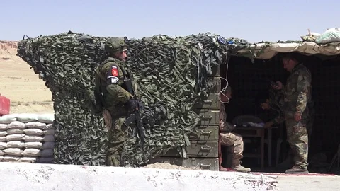 Syria - 2018: Syria war - front line, ISIS war, Aleppo 스톡 동영상 101228822