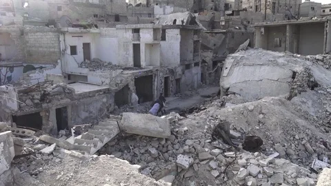 Syria - 2018: Syria war - front line, ISIS war, Aleppo Stock Footage 101229490