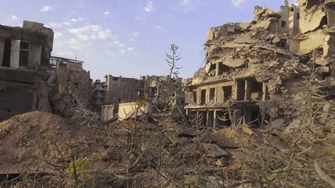 Syria - 2018: Syria war - front line, ISIS war, Aleppo Stock Footage 101230751
