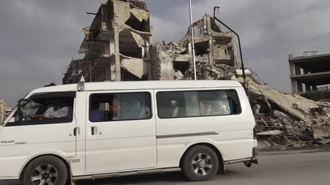 Syria - 2018: Syria war - front line, ISIS war, Aleppo 動画素材 101230770