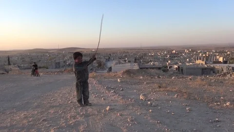 Syria - 2018: Syria war - front line, ISIS war, Aleppo 스톡 동영상 101308732