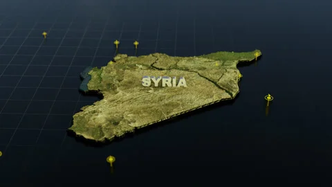 Syria 3D Map With Animation Stock Footage 310125712