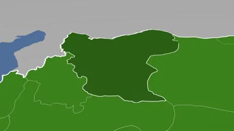 Syria - Aleppo outlined on solid map Stock Illustration