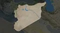 Syria and capital circled and zoomed. Satellite 4k or 4k+ Resolution