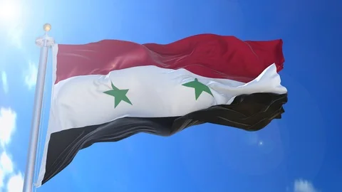 Syria animated flag pack in 3D and isolated background Stock Footage 119930758
