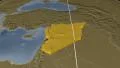 Syria extruded. Bumps. Graticule. 4k or 4k+ Resolution