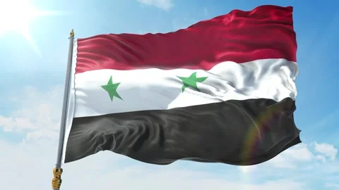 Syria Flag 4K Stock Footage 343394014