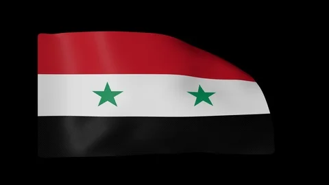 Syria Flag with Alpha Channel Video stock 87552984