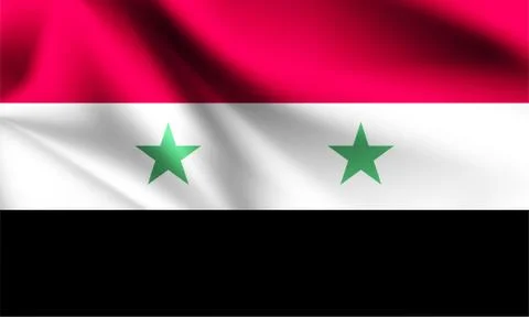 Syria flag blowing in the wind. part of a series. Syria waving flag. Stock Illustration