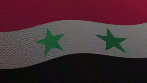 Syria Flag Digital Particle Waving Seamless Loop Animation on Black Backgroun Stock Footage 339303523