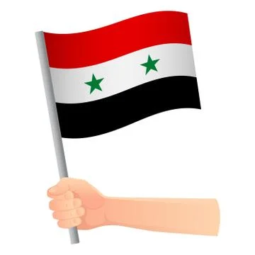 Syria flag in hand Stock Illustration