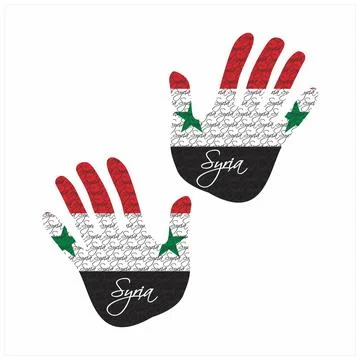 Syria flag hand vector Stock Illustration