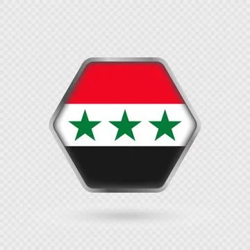 Syria flag in a hexagon frame. Stock Illustration