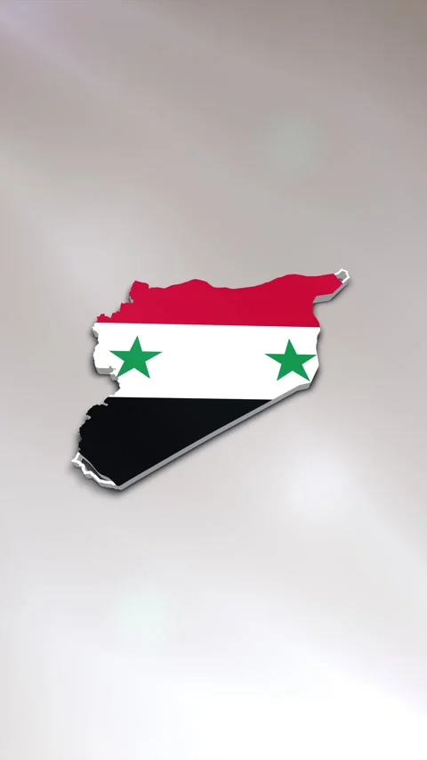 Syria Flag on Map Stock Footage 278209963