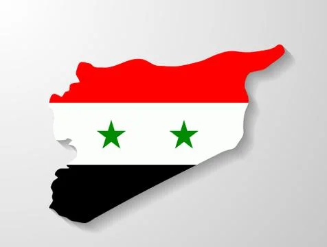 Syria  flag map with shadow effect Stock Illustration
