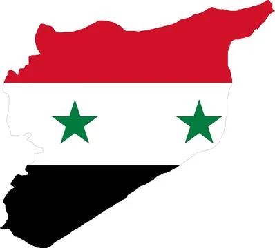 Syria Flag in Map, Syria Map with Flag, Map of Syria, Map with Flag, Nation.. Stock-Illustration