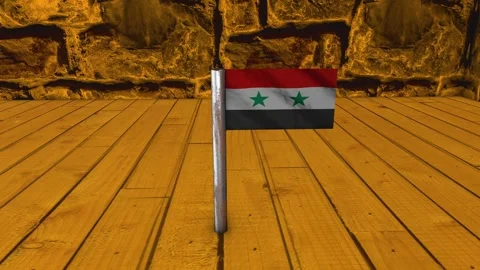Syria Flag Post - Dolly Shot Stock Footage 270966751