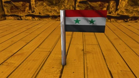 Syria Flag Post - Orbiting Shot Stock Footage 270965546